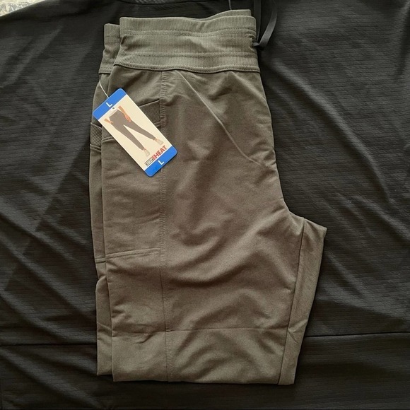 Joggers 32 degrees drawstring Side pockets Heather Green Joggers Size Large NWT - Picture 7 of 8